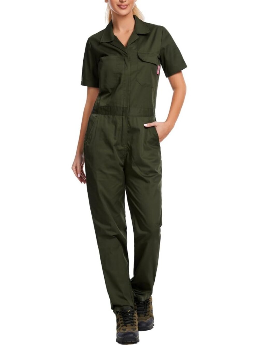 Lightweight Women's Short Sleeve Coveralls | Versatile Work Jumpsuit for Comfort
